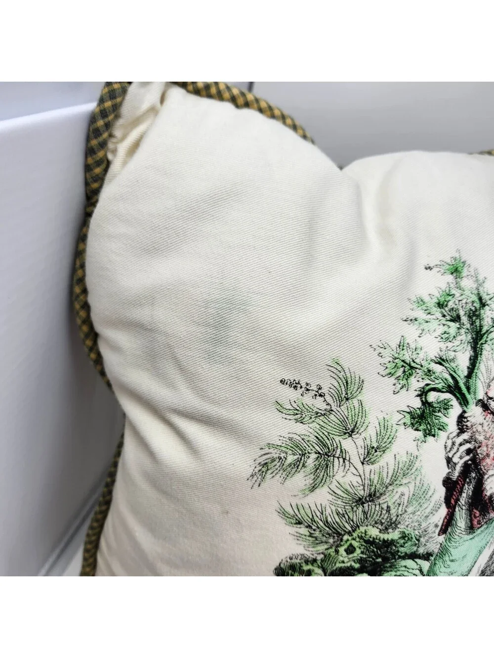 Pair Vintage Handmade Grandville Rabbit Vegetable Accent Pillows 12x12